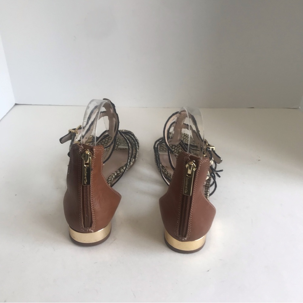 Louise Et Cie Tan Leather Snakeskin ANJA Open Toe Gladiator Sandals EU 38 - Picture 12 of 12